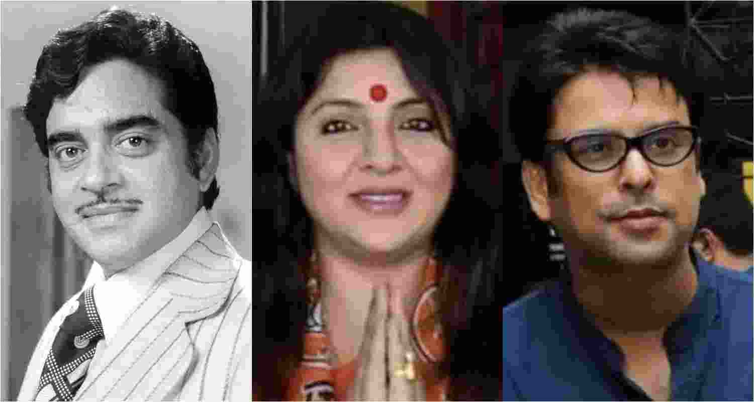 (From left to right) Veteran Bollywood actor and TMC's Asansol candidate Shatrughan Sinha, BJP's Hooghly candidate actress Locket Chatterjee, CPI(M) nominee Devdut Ghosh from the Barrackpore Lok Sabha seat. 