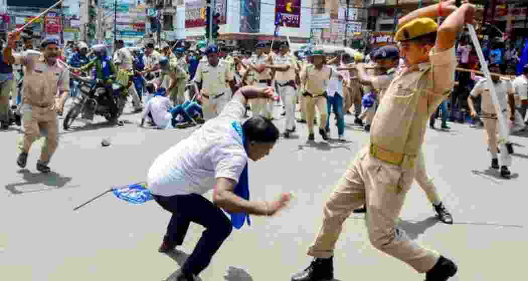 Protestors block roads in Bihar, briefly disrupting traffic during Bharat Bandh demonstrations.