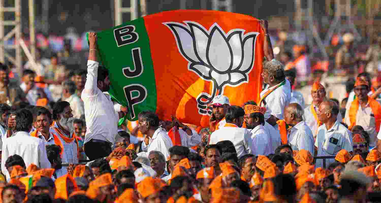 An image of a Bharatiya Janata Party's gathering in Chennai.