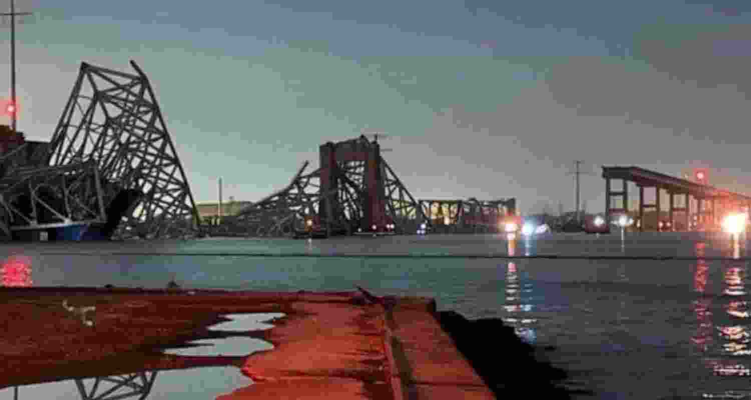 The Baltimore Bridge collapsed after a cargo ship collided with it.