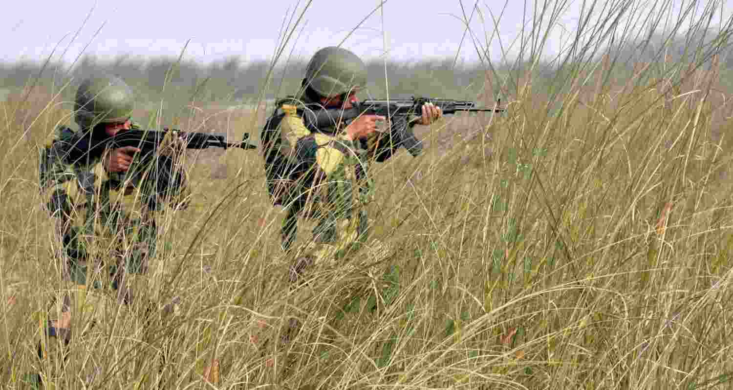 2 BSF soldiers in an operation in a field in Jammu and Kashmir