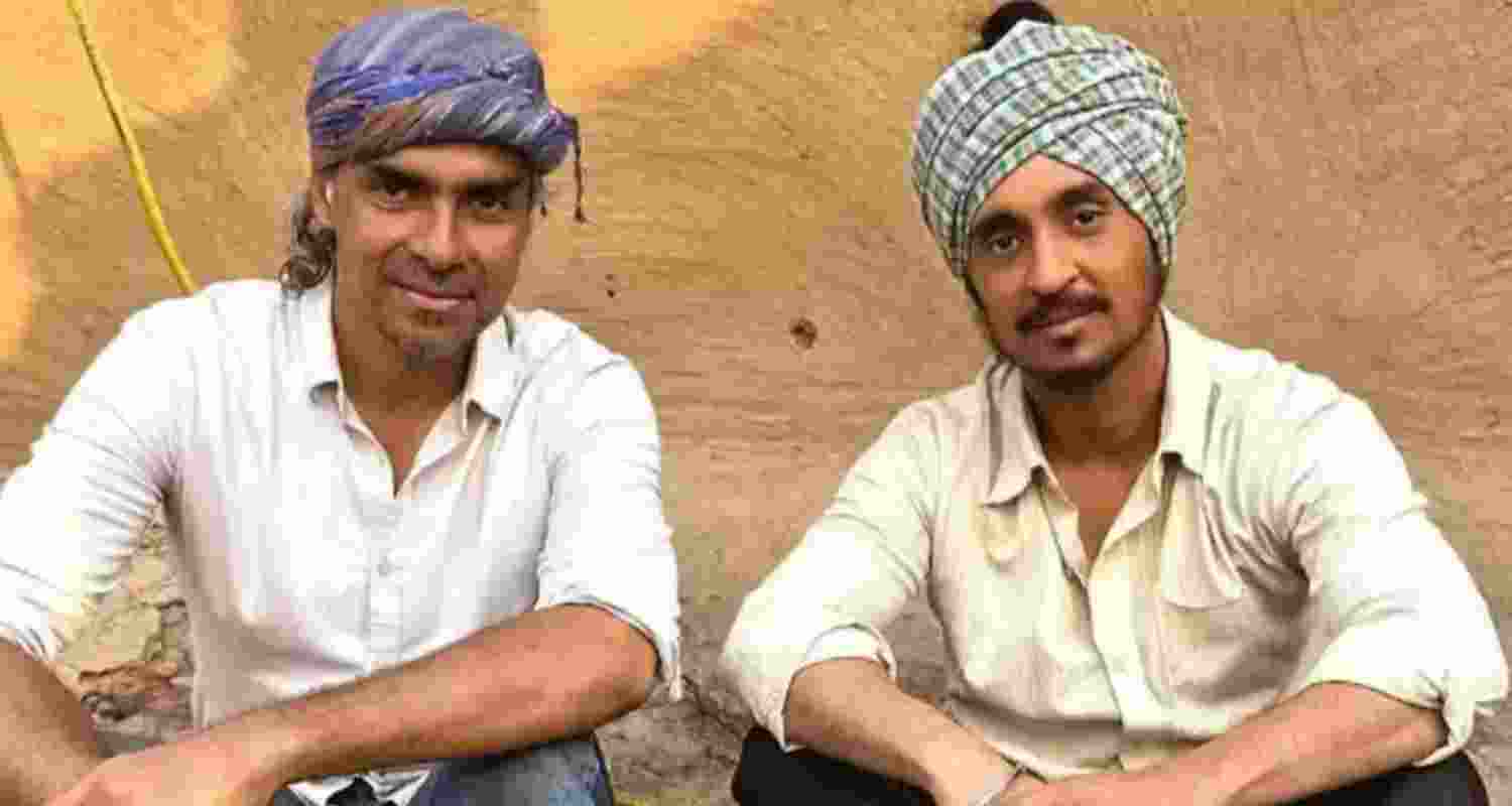 Imtiaz Ali and Diljit Dosanjh during the shooting of 'Amar Singh Chamkila'.