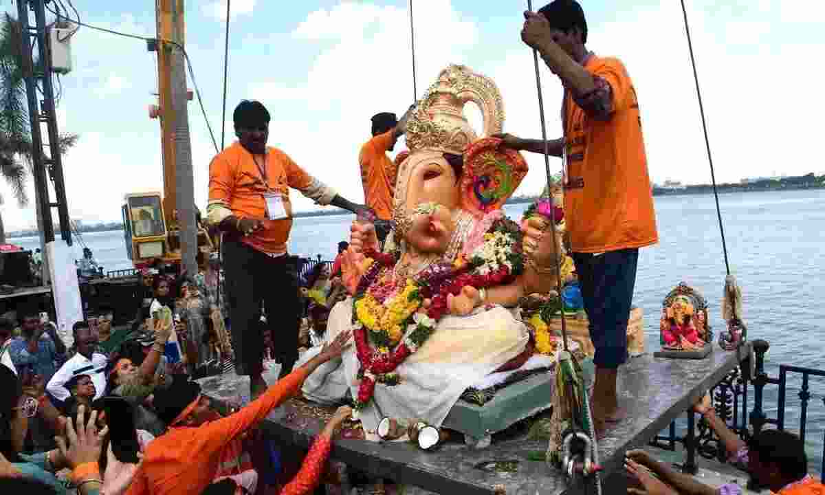 Telangana begins Ganesh idol immersion after 9-day fest