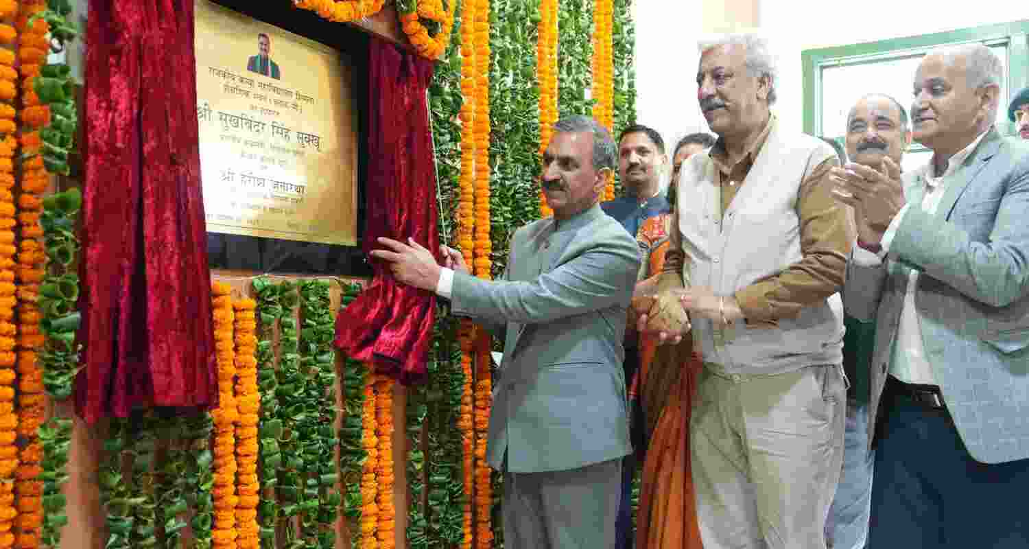 CM Sukhu during the inauguration ceremony of the new Block-C building of the Rajkiya Kanya Mahavidyalaya (RKMV) in Shimla on Wednesday. 