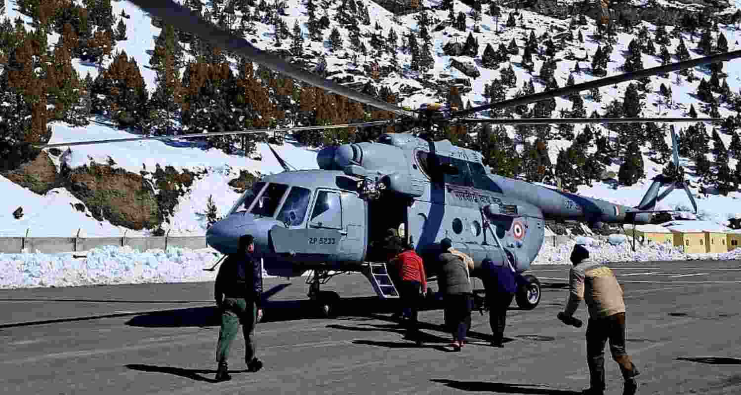 A Helicopter that was deputed to airlift Dorje from Lahaul.