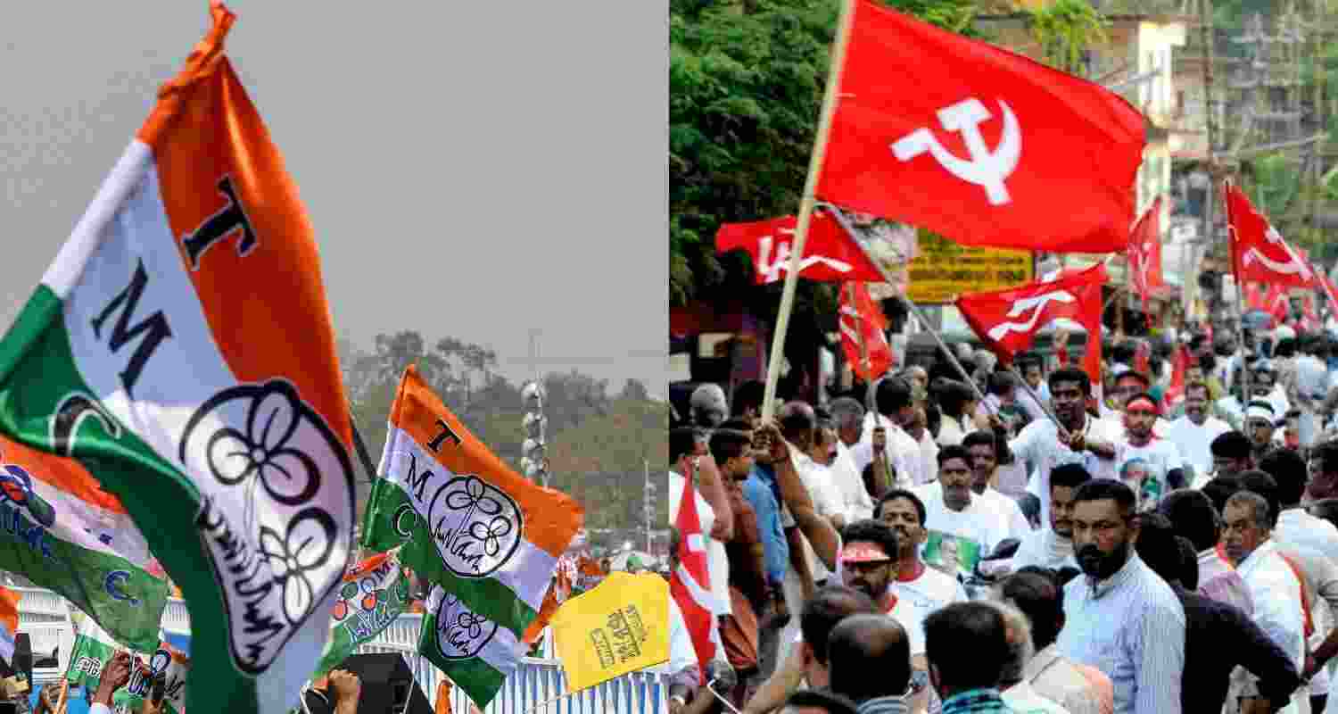 TMC-CPI(M) supporters get into a scuffle 