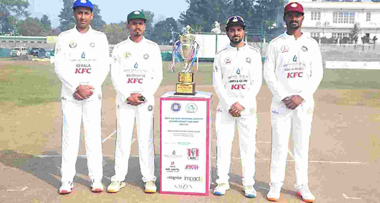Captains of the four teams who are participating in the third Test National Cricket Championship for Deaf 2024