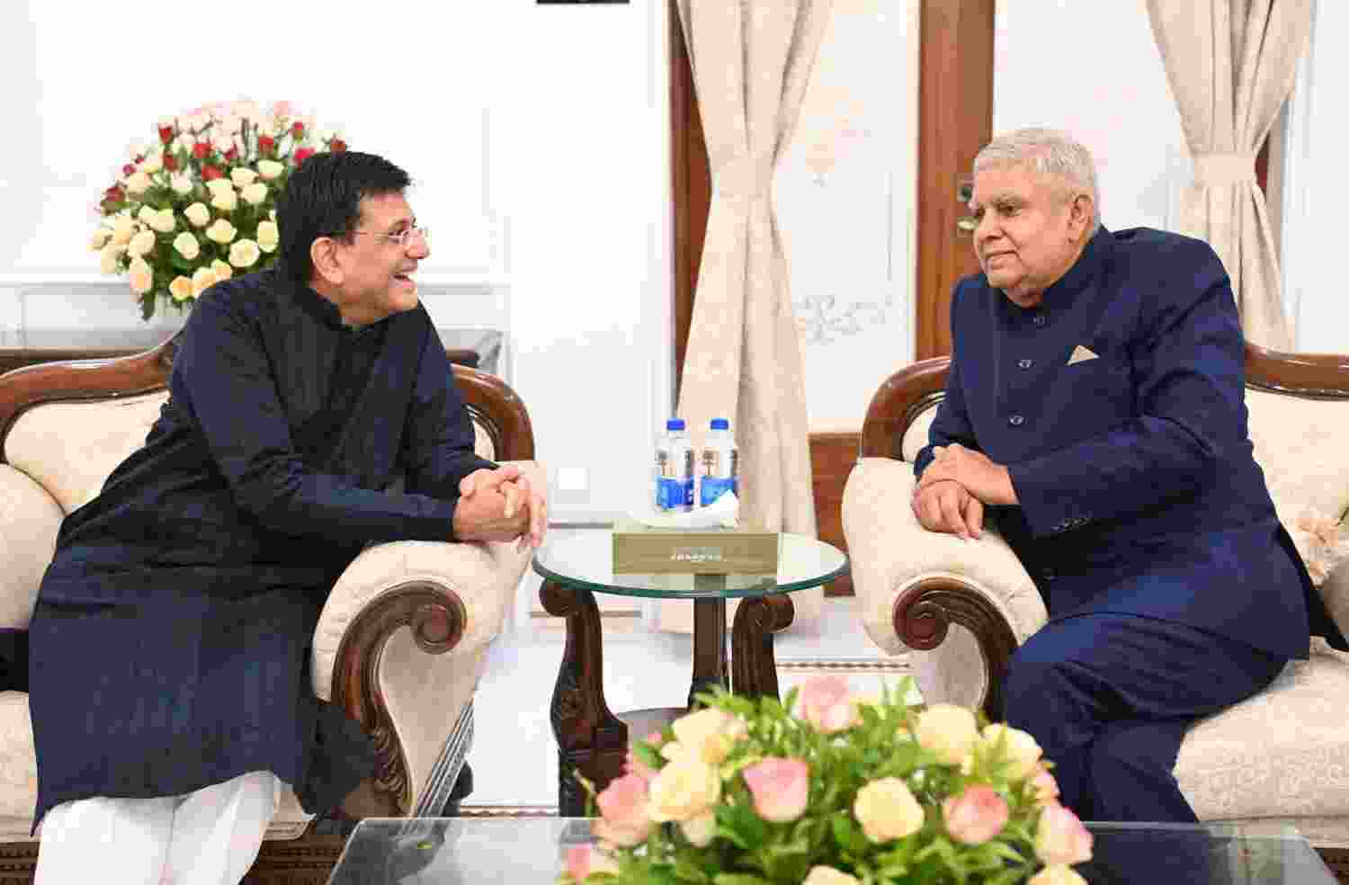 Union minister Goyal calls on VP Dhankhar in Mumbai