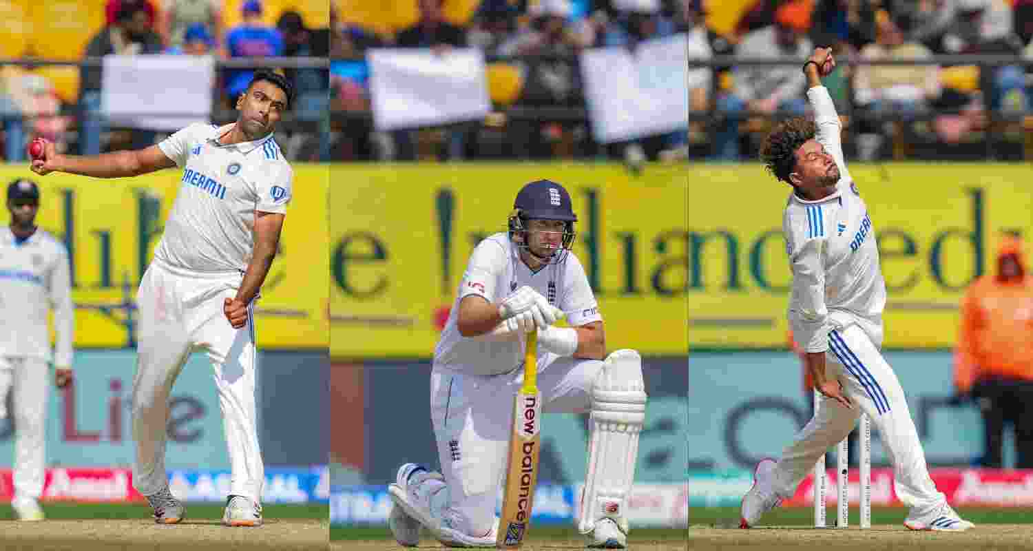 Images of Kuldeep Yadav, Joe Root and Ravi Ashwin from the 5th test match,