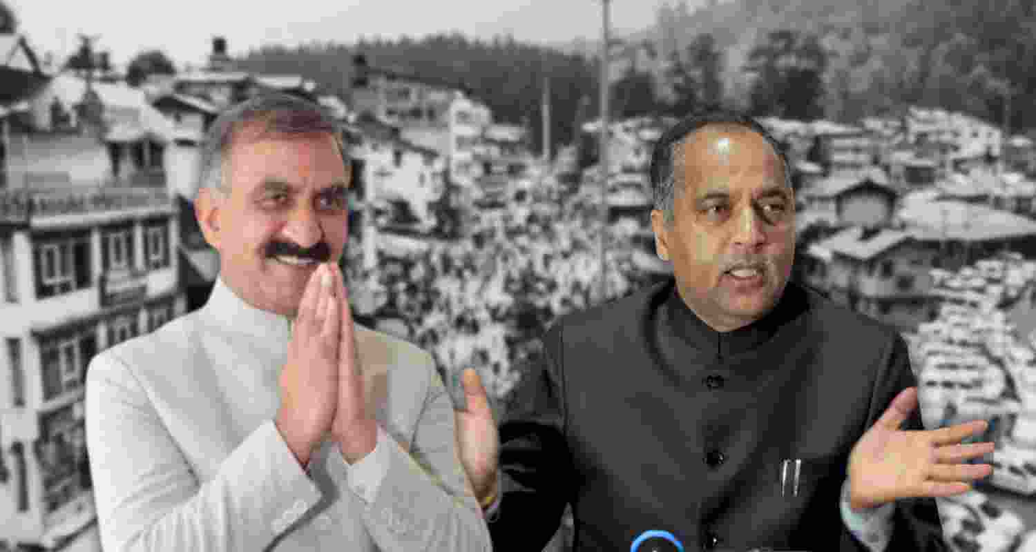 HP Chief Minister Sukhu (left), and LoP Jai Ram Thakur. 