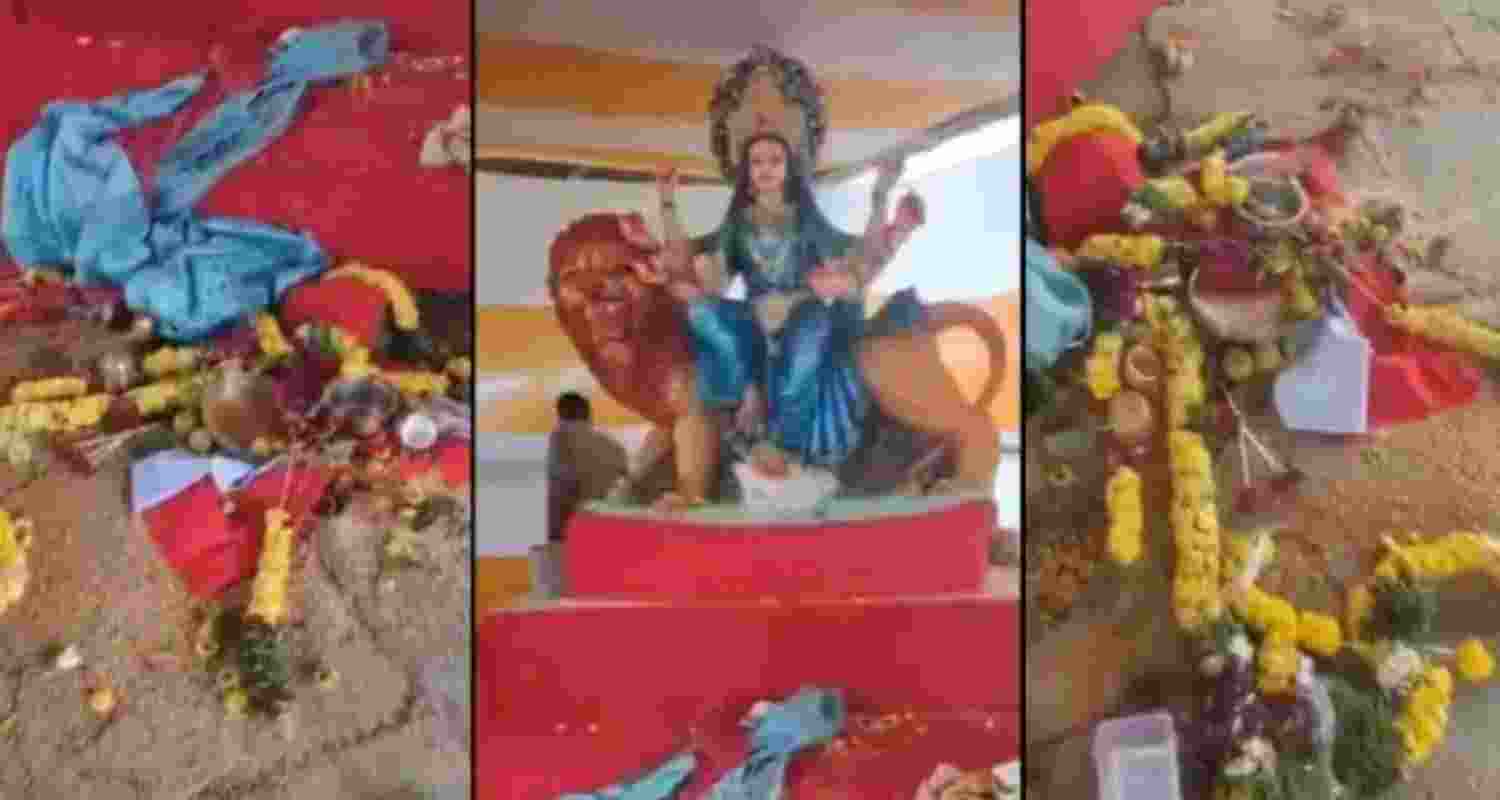 Hyderabad: Durga idol desecrated, BJP demands action
