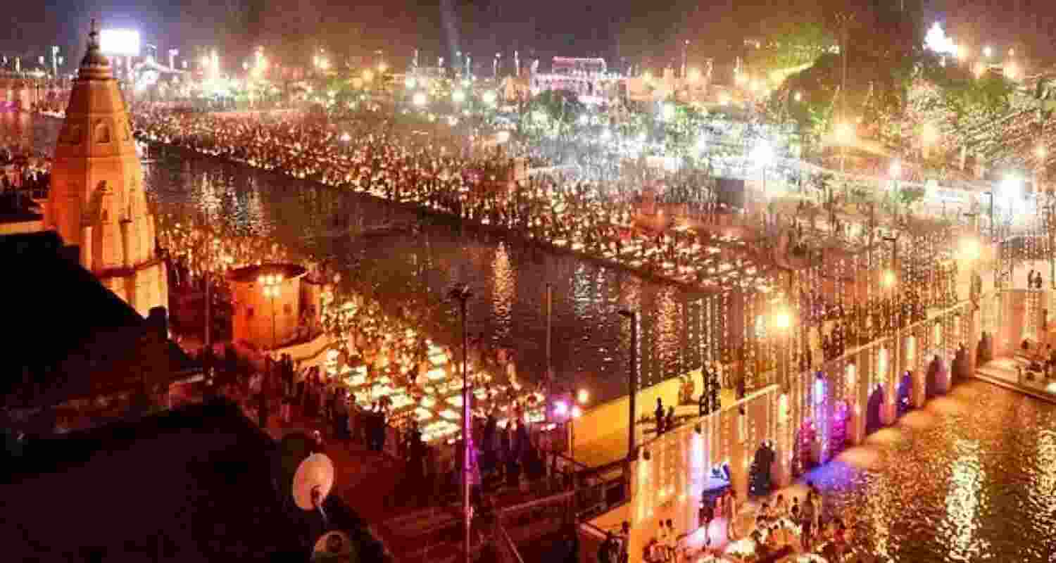 Record Setting Ayodhya Deepotsav With 1100 Devotees 25 Lakh Diyas. File Photo.