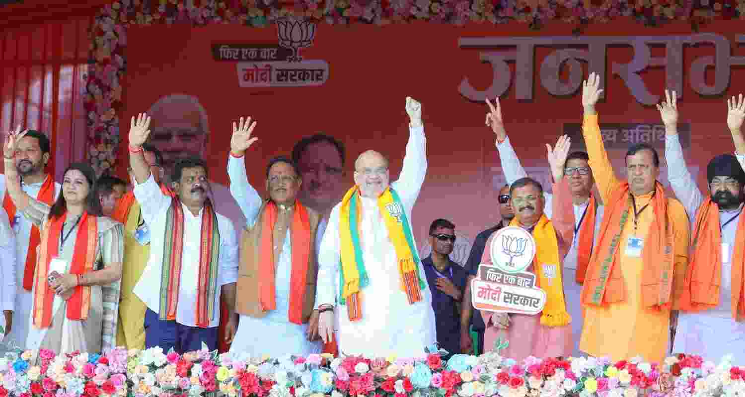 Amit Shah delivers fiery speech in Chhattisgarh Rally. Image X.