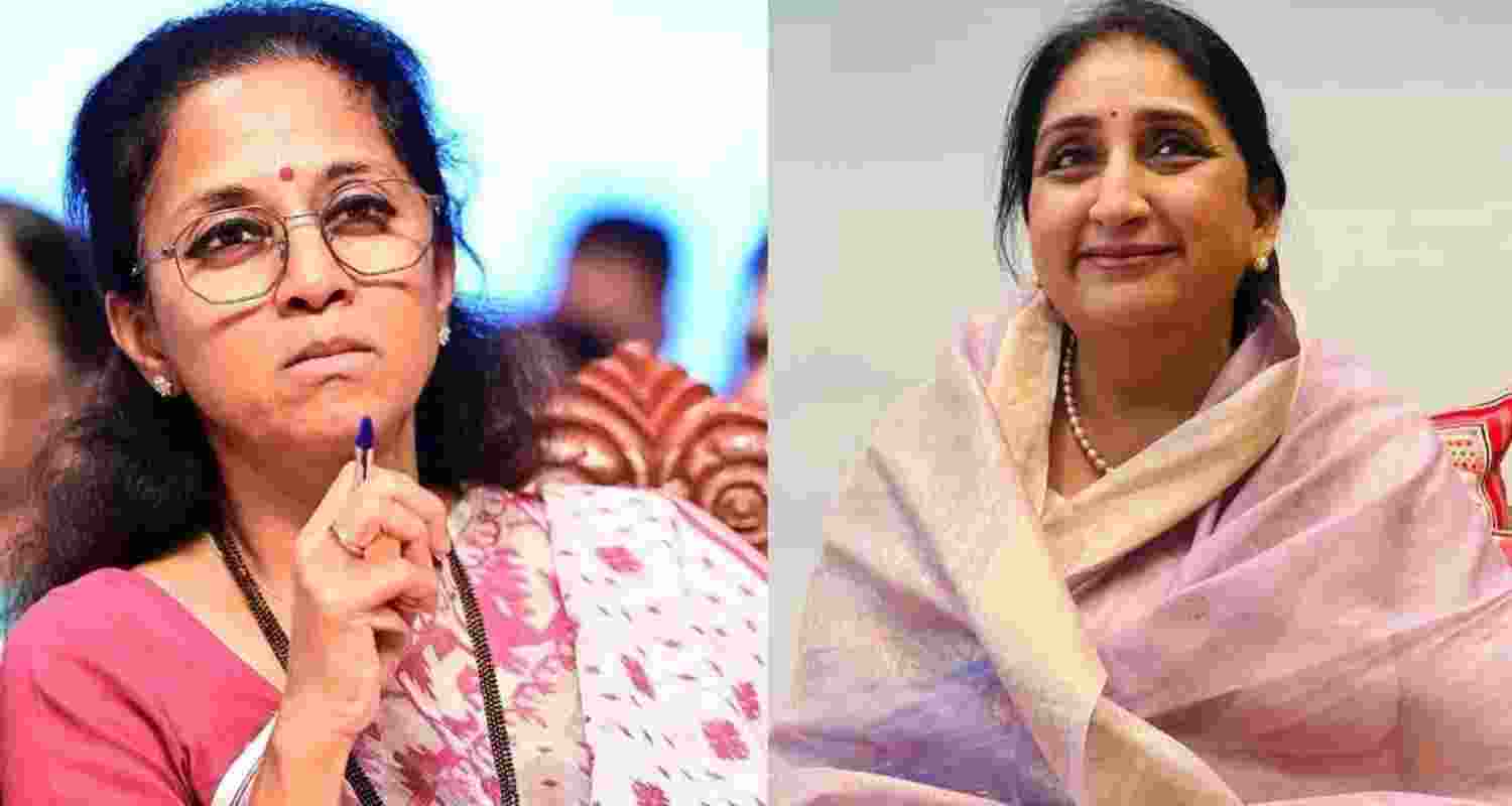 Supriya Sule and Sunetra Pawar both are to file their nominations for Baramati today. Image X.