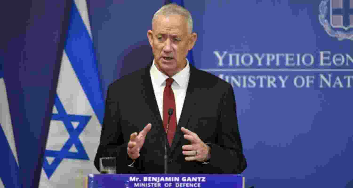Israeli Minister Gantz takes a jibe at US sanctions on IDF. Image X.