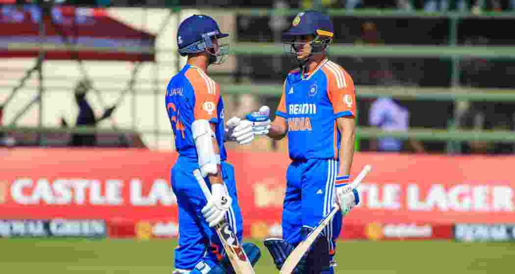 Indian batters Yashasvi Jaiswal (L) and Shubman Gill (R) during the fourth T20 International.