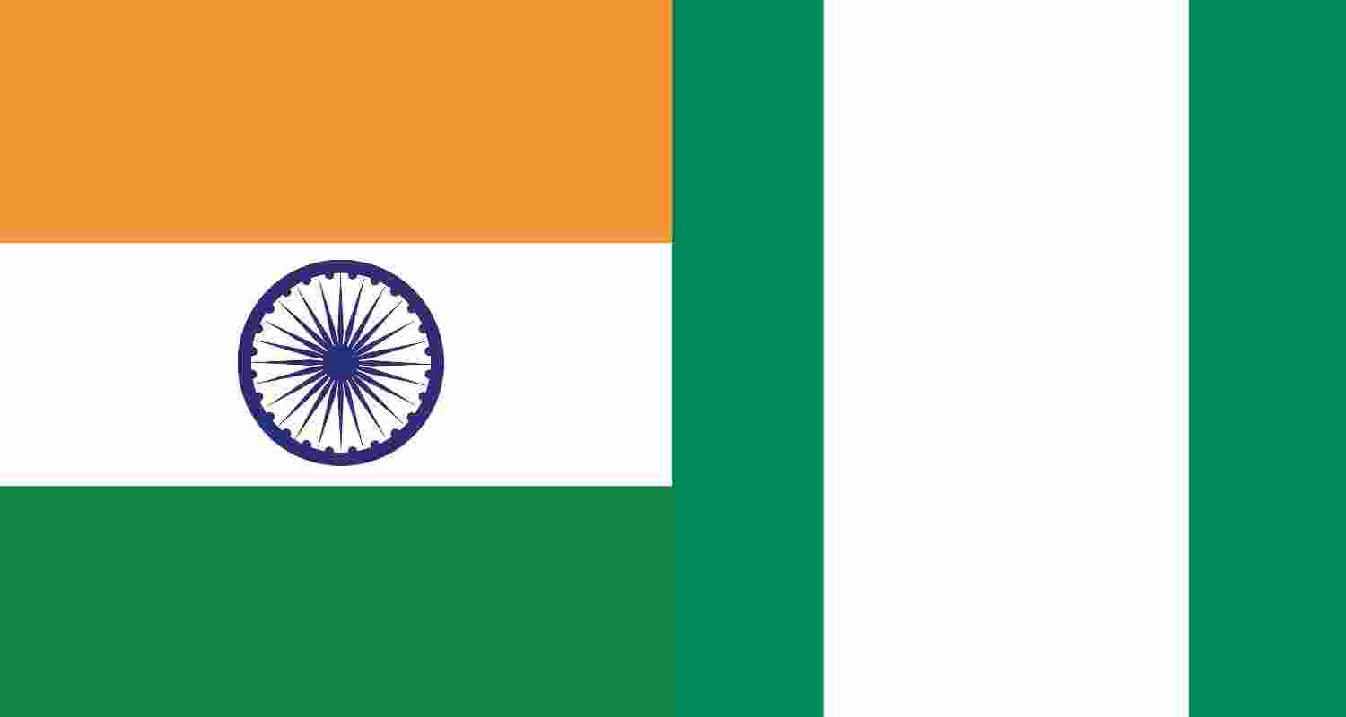 Indian Flag (left) and Nigerian Flag (Right). 