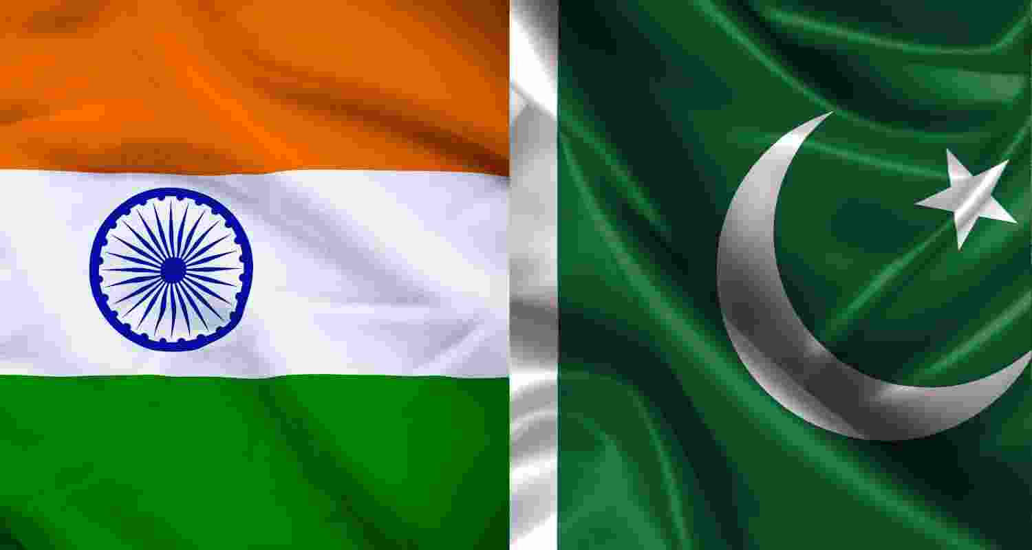 Representative Image of India and Pakistan's location on the map. 