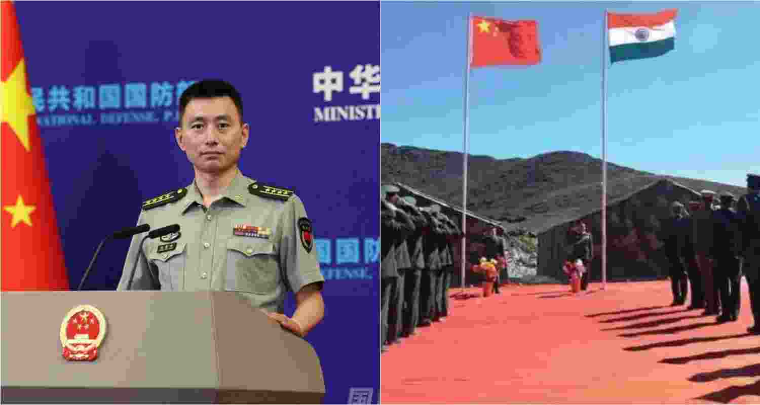 Ministry of National Defence spokesperson Senior Colonel Zhang Xiaogang. India and China Corps Commanders.