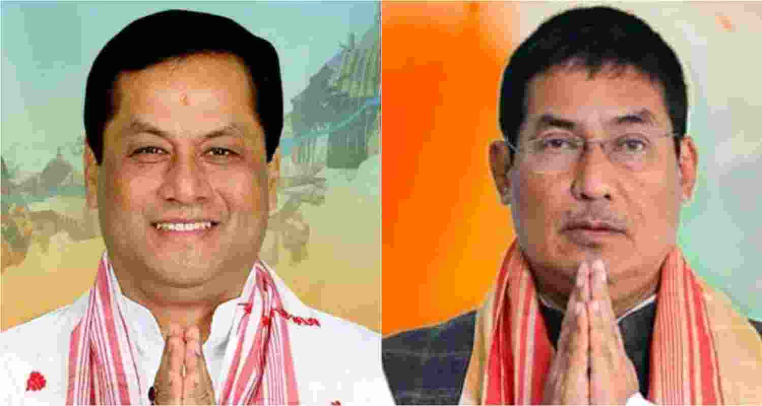 Union Minister and former Assam CM, Sarbananda Sonowal, senior Assam BJP leader and Lakhimpur MP Pradan Baruah.