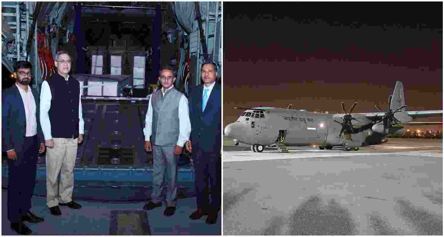 A special IAF aircraft, carrying the mortal remains of 45 Indian victims of the Kuwait fire incident, departs for Kochi. Minister Kirti Vardhan Singh, who coordinated the repatriation, is onboard.