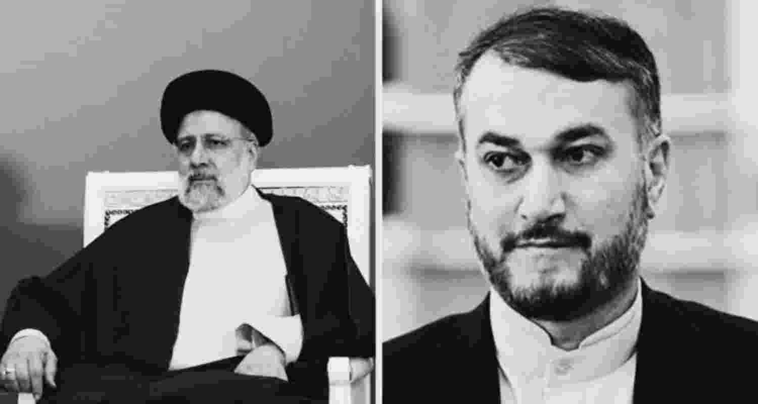 Former Iranian President Ebrahim Raisi (L) and Foreign Minister Amit-Abdollahian (R) who lost their lives in a helicopter crash on Monday.