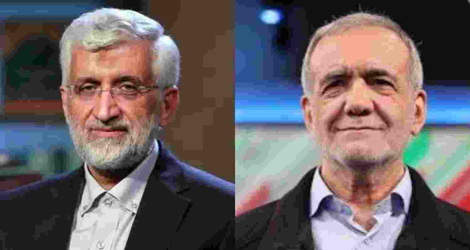 Iranian presidential candidates Saeed Jalili and Massoud Pezeshkian.