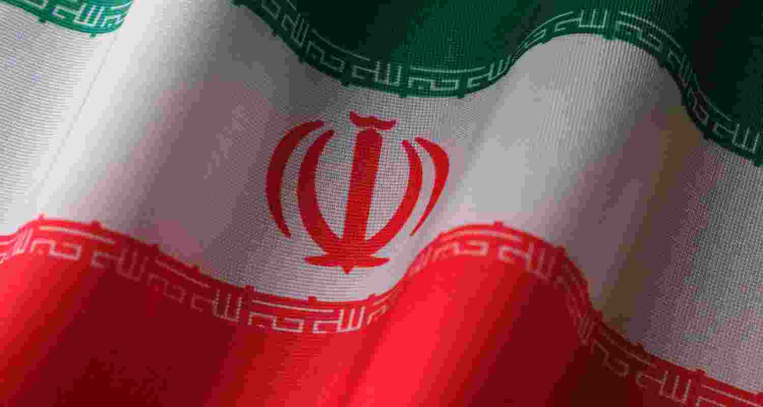 The tri coloured flag of Iran.