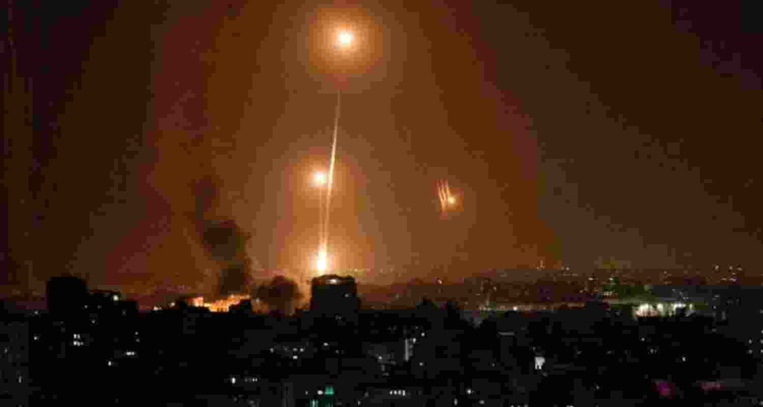 The Israeli Iron dome system in action.