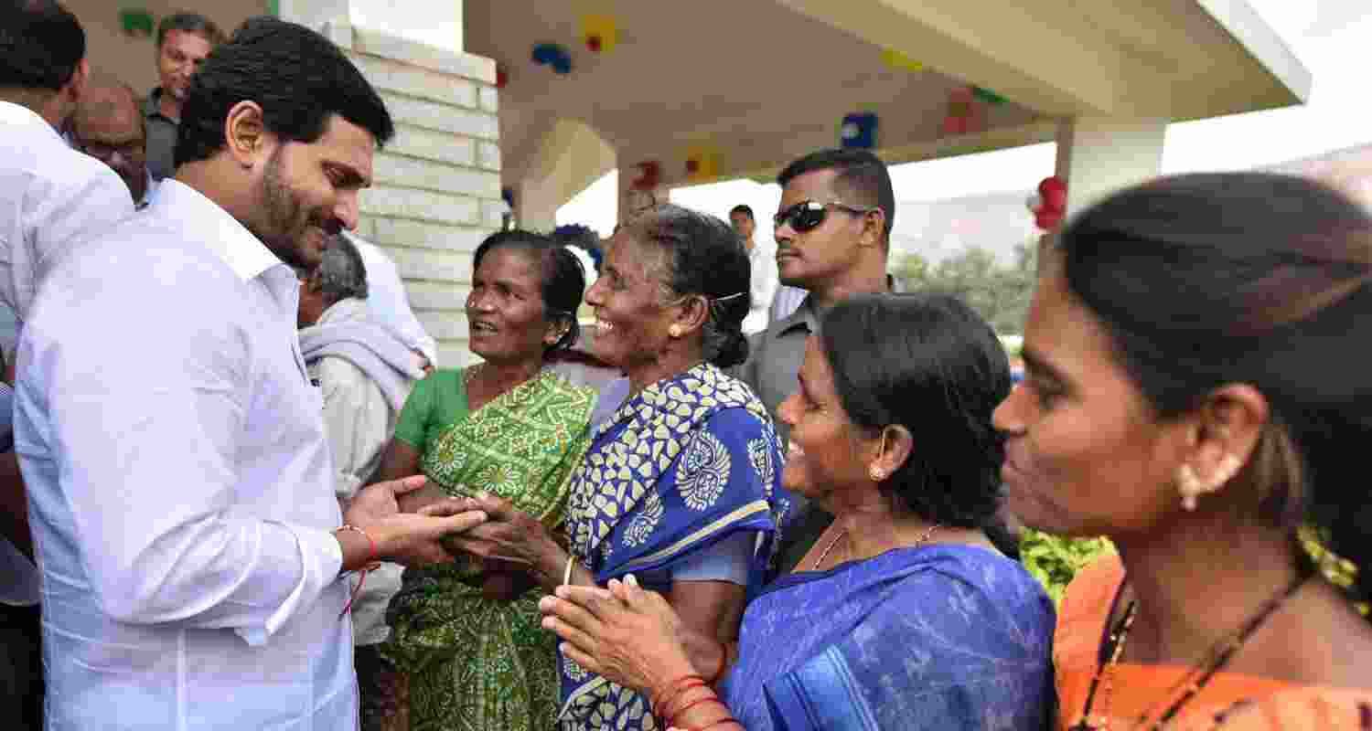 YS Jagan Mohan Reddy interacts with villagers.