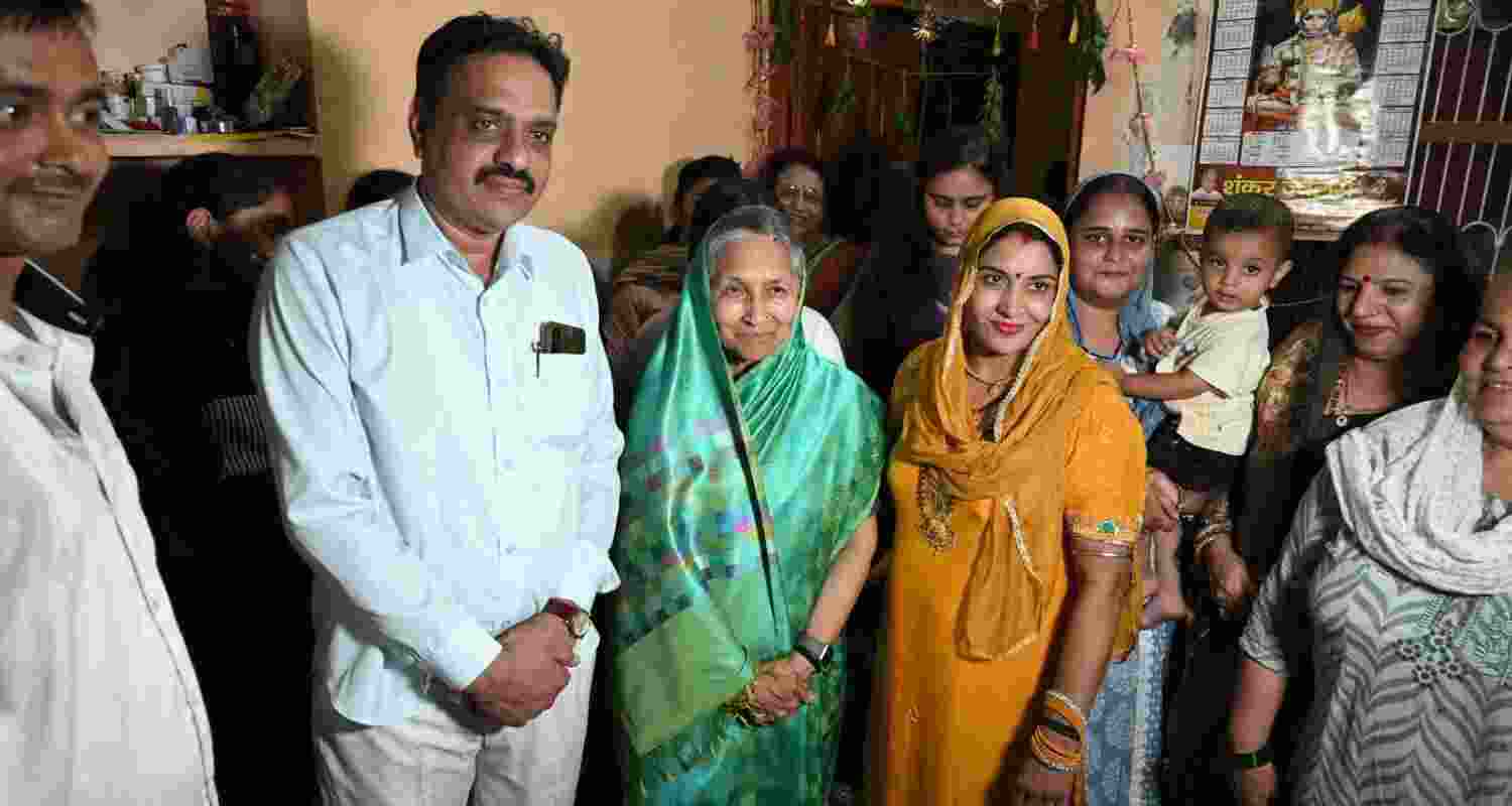 Savitri Jindal while campaigning in Hisar.