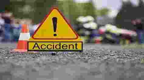 Three people were killed when a speeding car collided with a motorcycle and fell into a ditch on the Lucknow-Varanasi highway, 60 km from the district headquarters, police reported on Saturday.