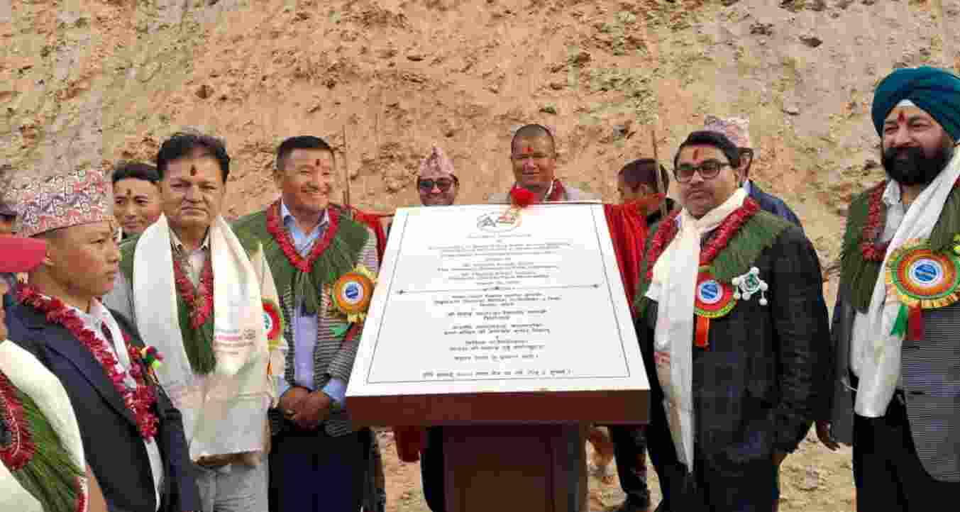 India laid the foundation stone for a school building in Nepal. 