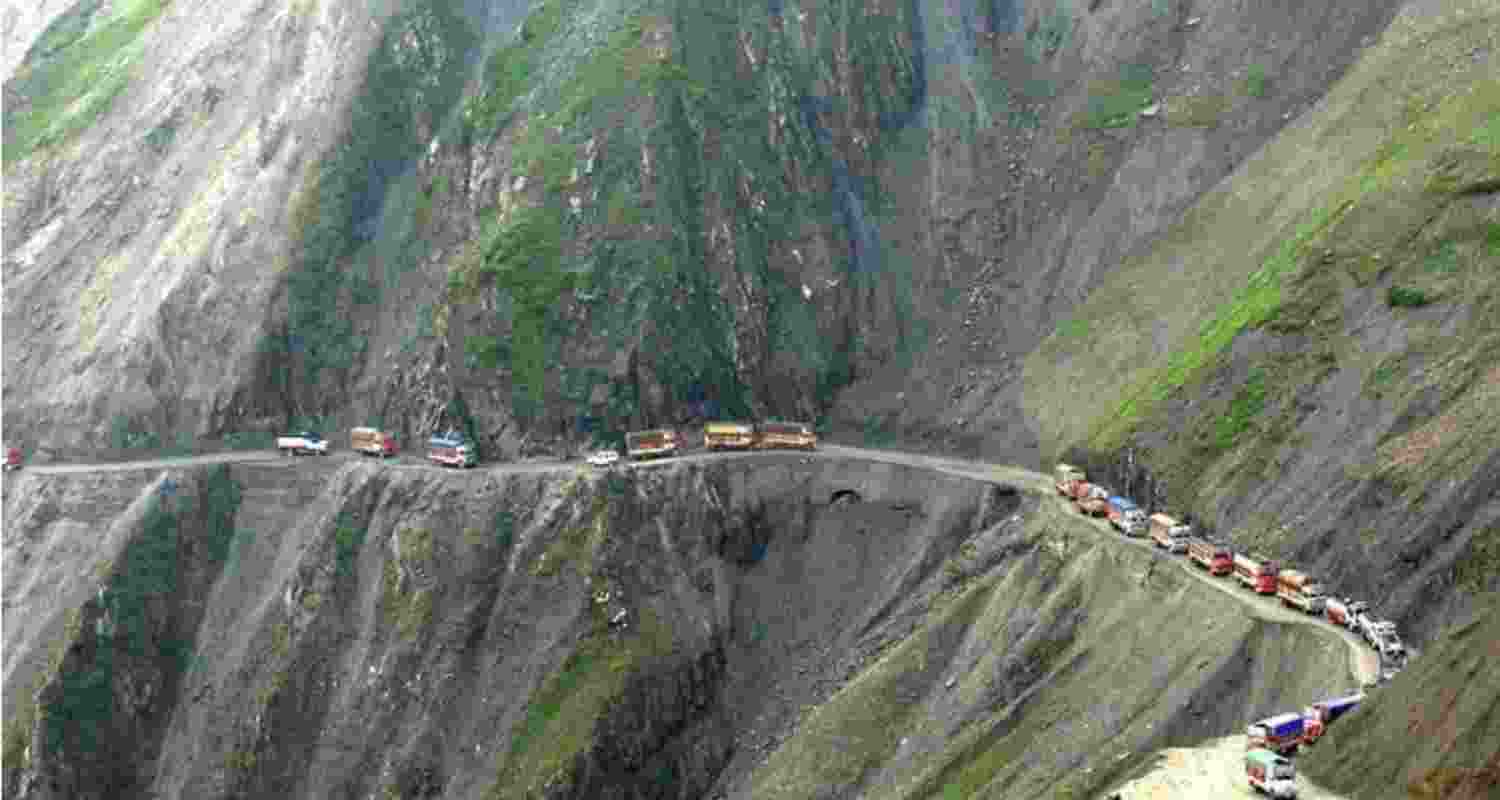 A part of the Jammu-Srinagar National Highway.