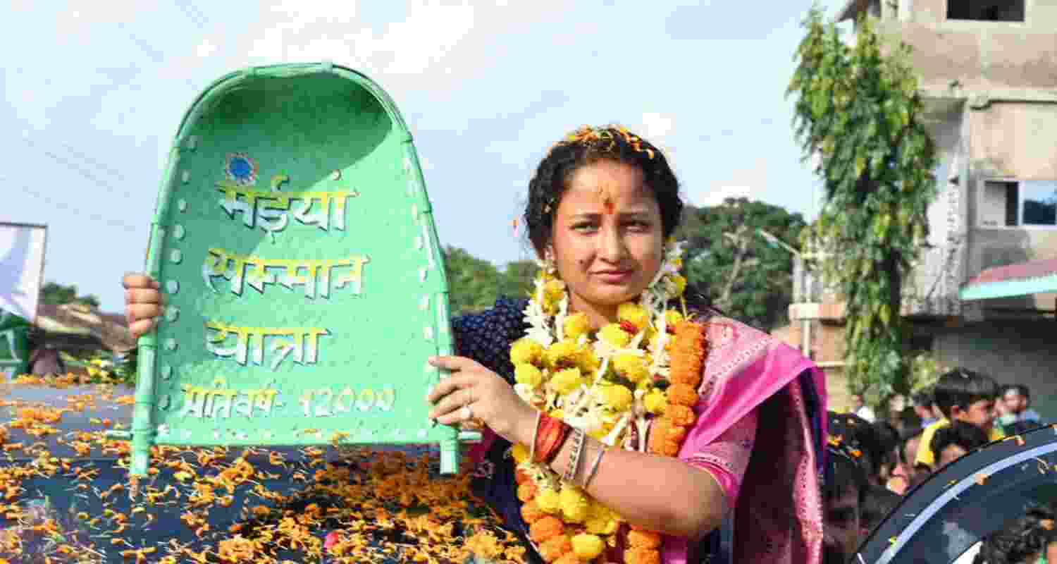 JMM MLA Kalpana Soren at the launch of the "Maiya Samman Yojna" in Jharkhand.