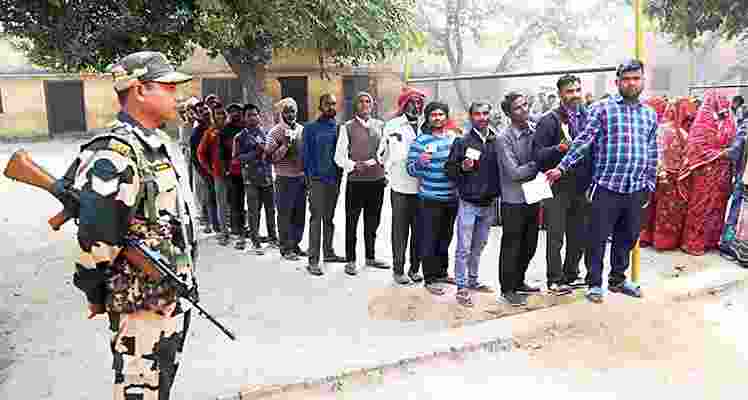 voter turnout of more than 80 per cent was recorded in the Karanpur assembly election in Rajasthan minister Surendra Pal Singh is in the race as the BJP candidate