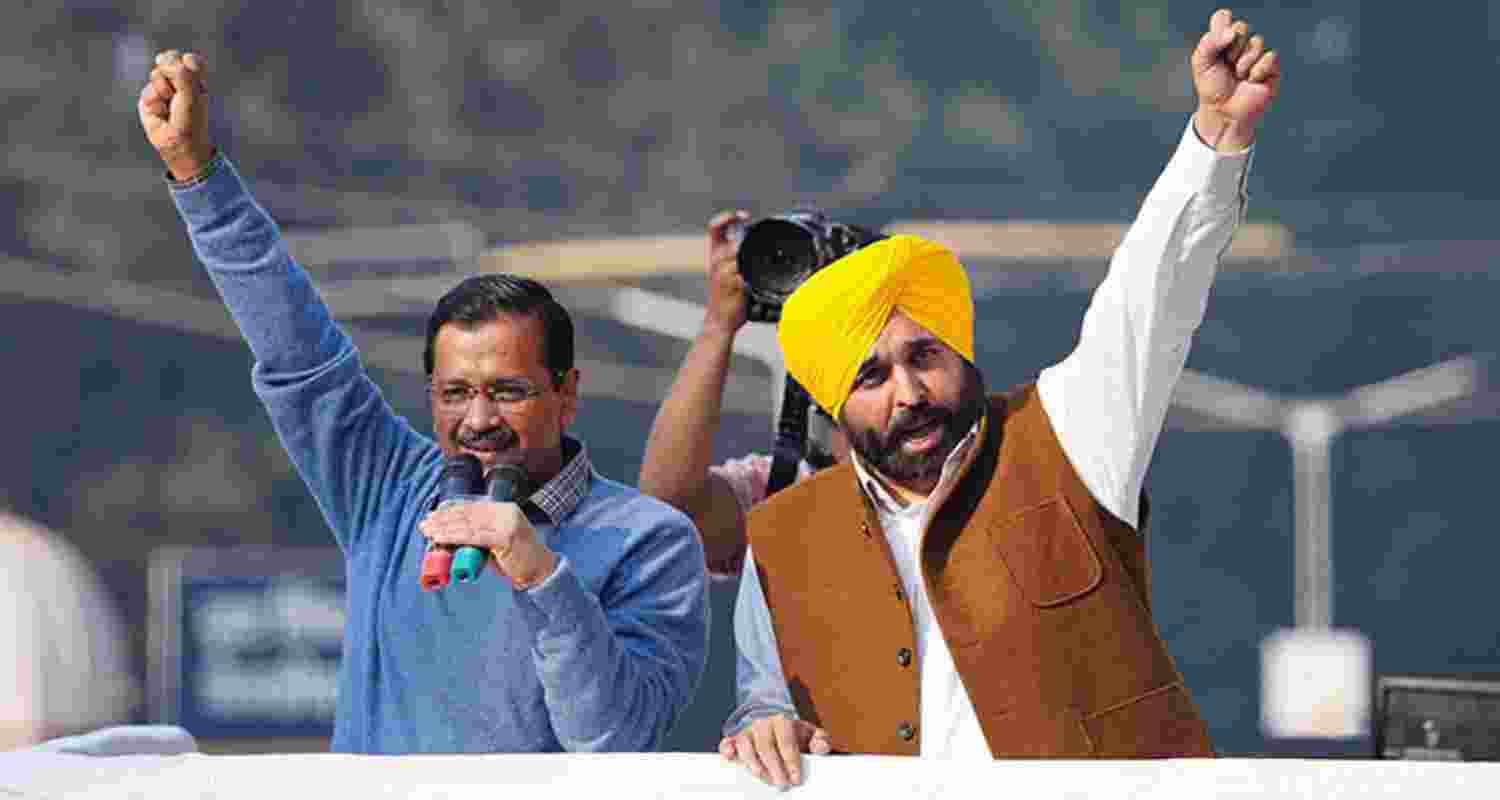 Delhi CM Kejriwal and Punjab CM Mann. 