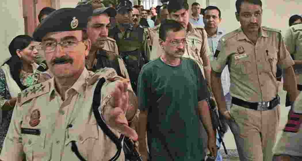 Delhi CM and AAP leader Arvind Kejriwal being produced before the Rouse Avenue Court in connection with a money laundering case related to the Delhi liquor policy, in New Delhi, Wednesday, June 26, 2024.