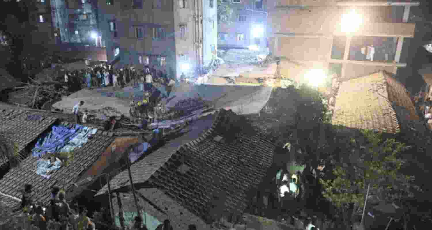 An under-construction building collapsed 