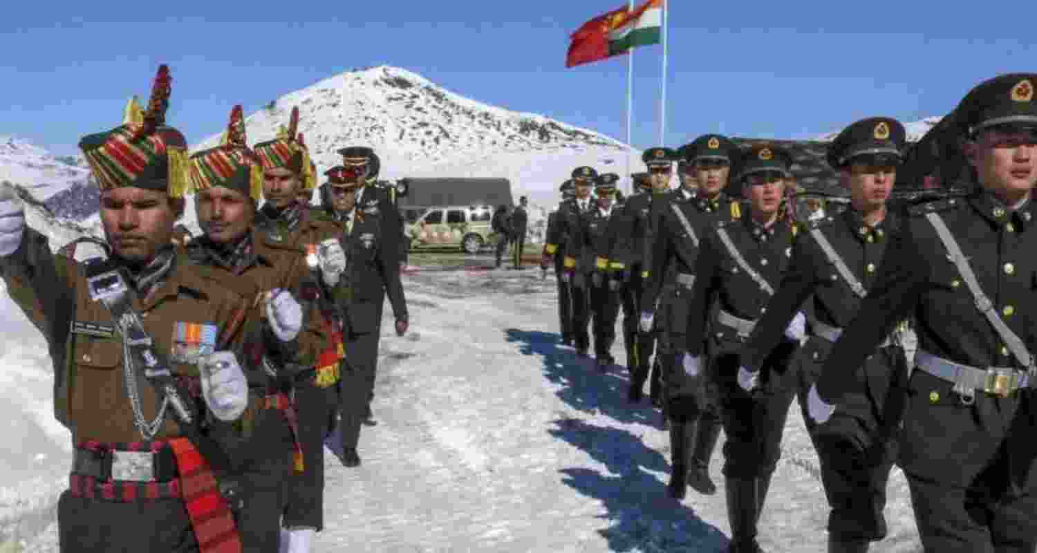 An image of Indian and Chinese troops at the Line of Actual Control, File Photo,