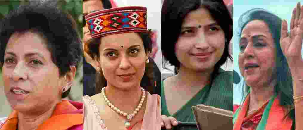 SP’s Dimple Yadav, Congress’ Selja, BJP’s Hema Malini and Kangana Ranaut and RJD’s Misa Bharti are leading by significant margins in their respective constituencies 