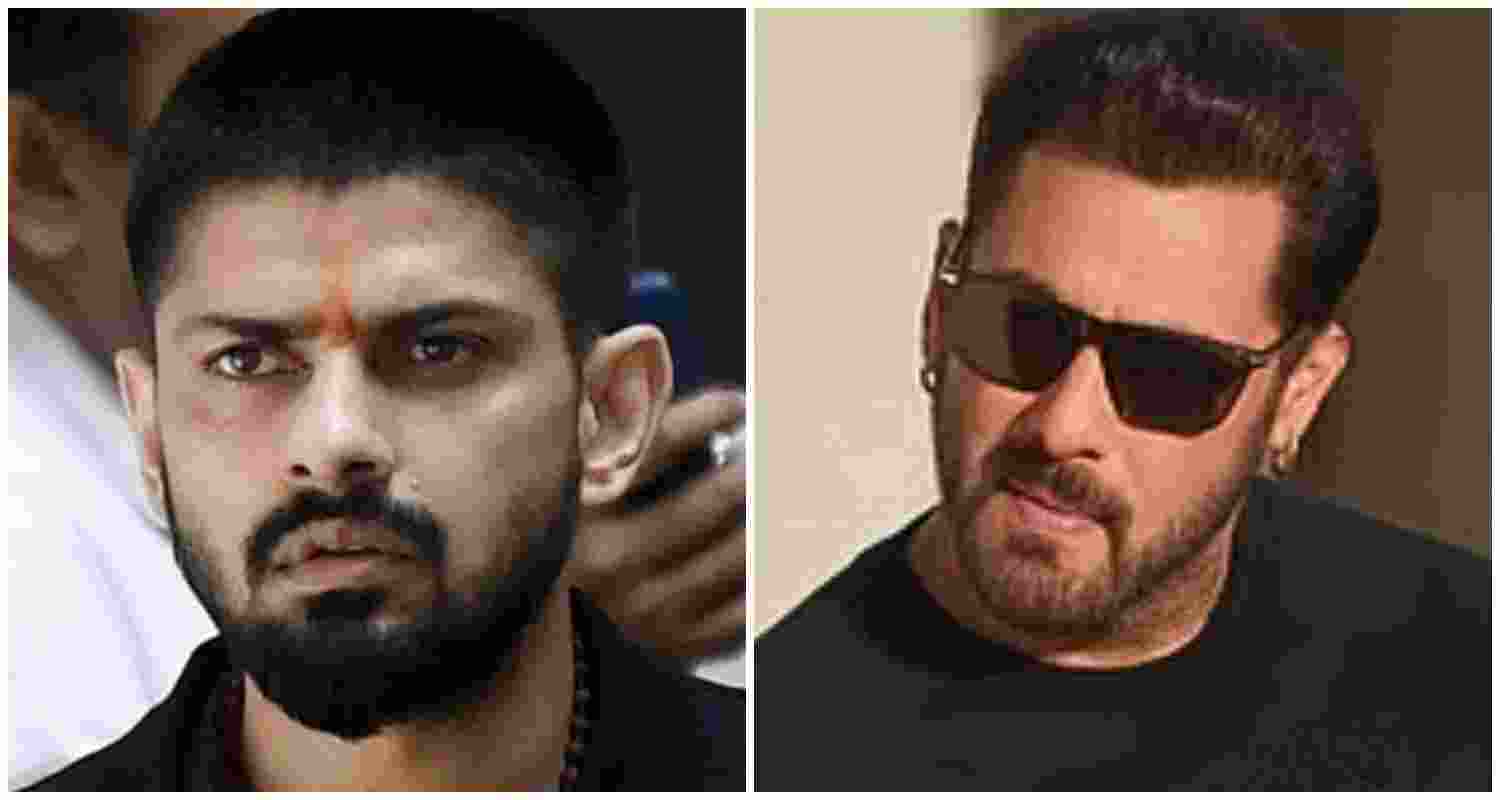 Jailed gangster Lawrence Bishnoi (L), Bollywood actor Salman Khan (R).