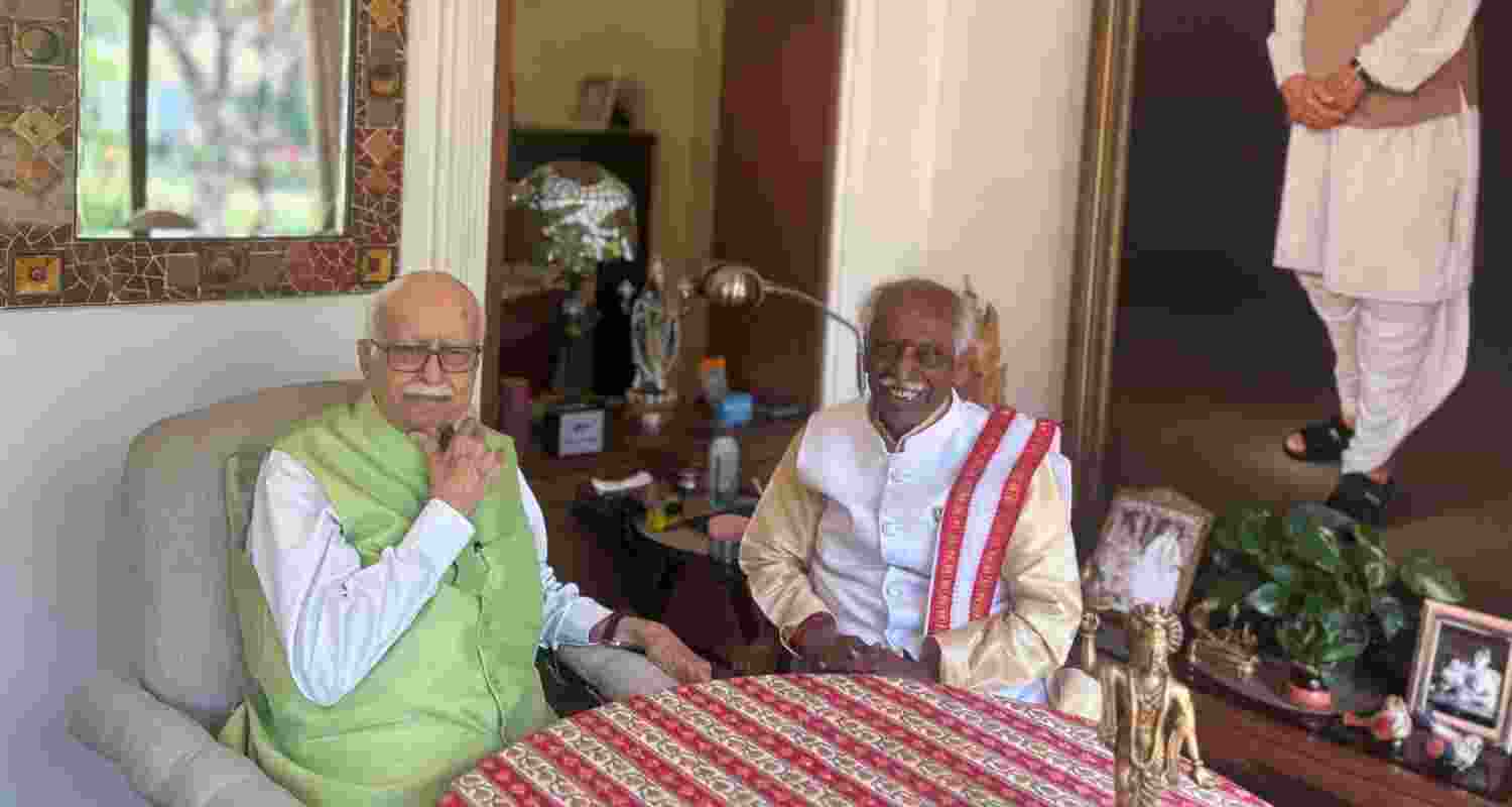 L K Advani and Haryana Governor Bandaru Dattatreya. 