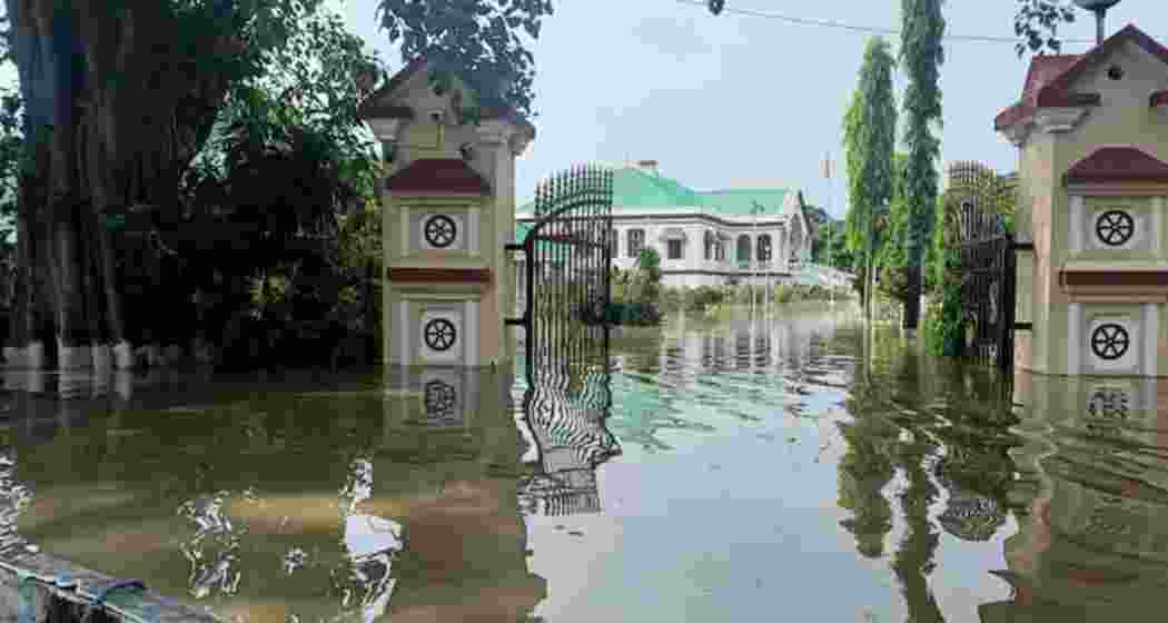 The inundated Manipur Raj Bhavan.