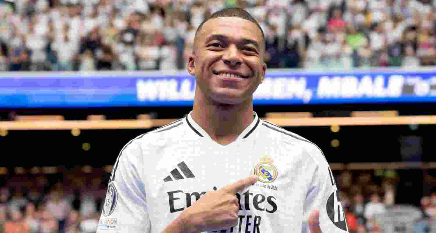 Mbappe at the Santiago Bernabeu. Image via X.