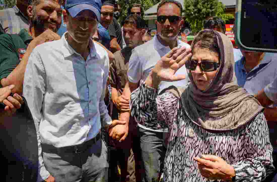  Mufti, with party members and workers, had held a sit-in protest on polling day, May 25, for the Anantnag-Rajouri constituency, against the alleged detention of PDP party workers by J&K police.