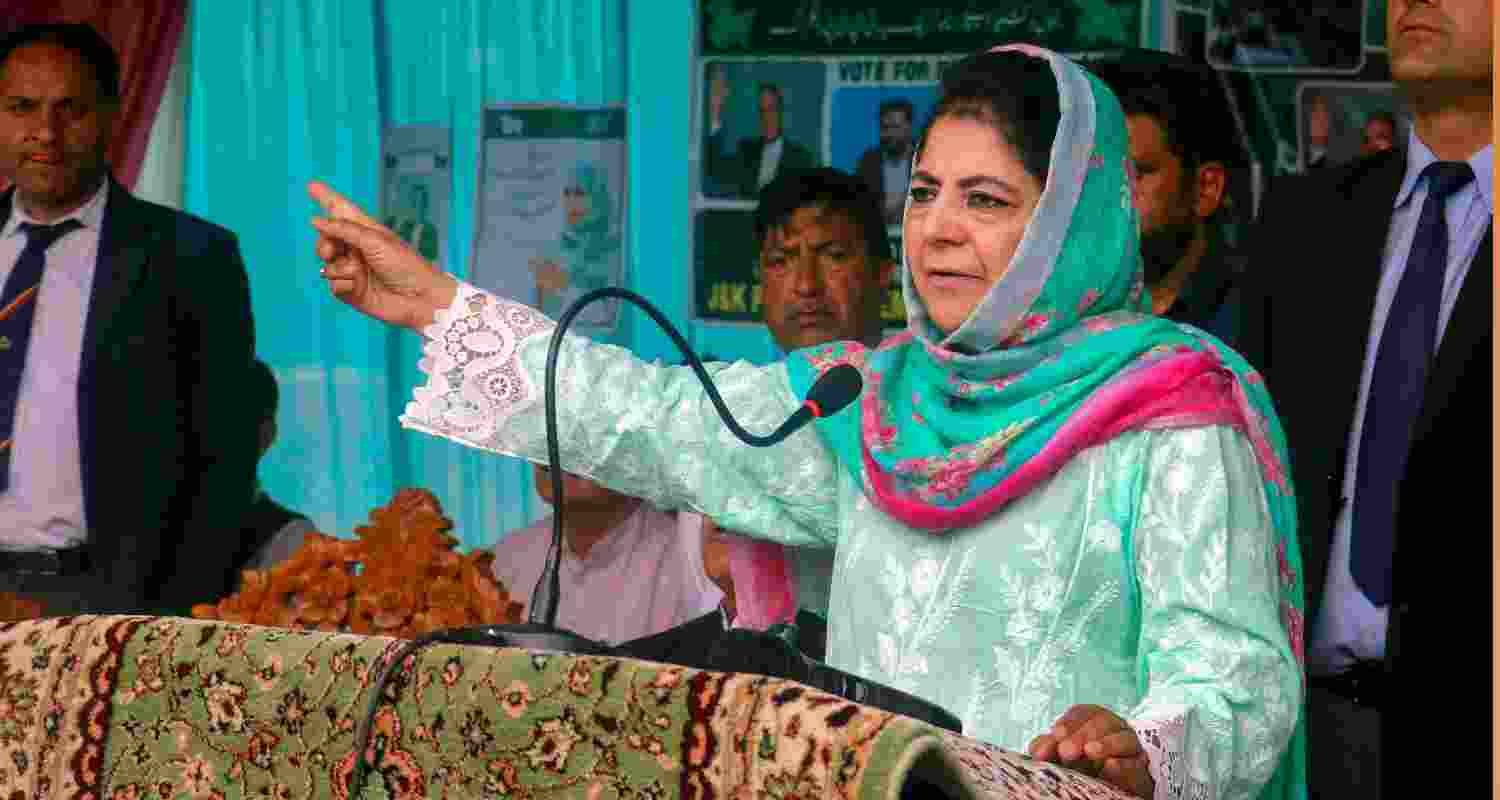 Mehbooba Mufti during an election campaign rally. File Photo.
