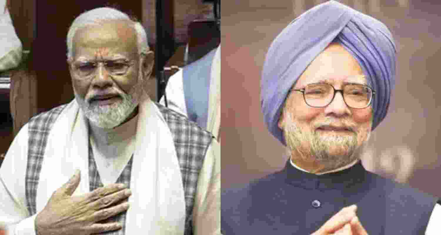 Prime Minister Narendra Modi (Left), former Prime Minister Manmohan Singh. 