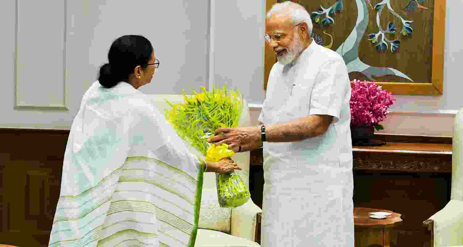 West Bengal Chief Minister Mamata Banerjee with Prime Minister Narendra Modi.