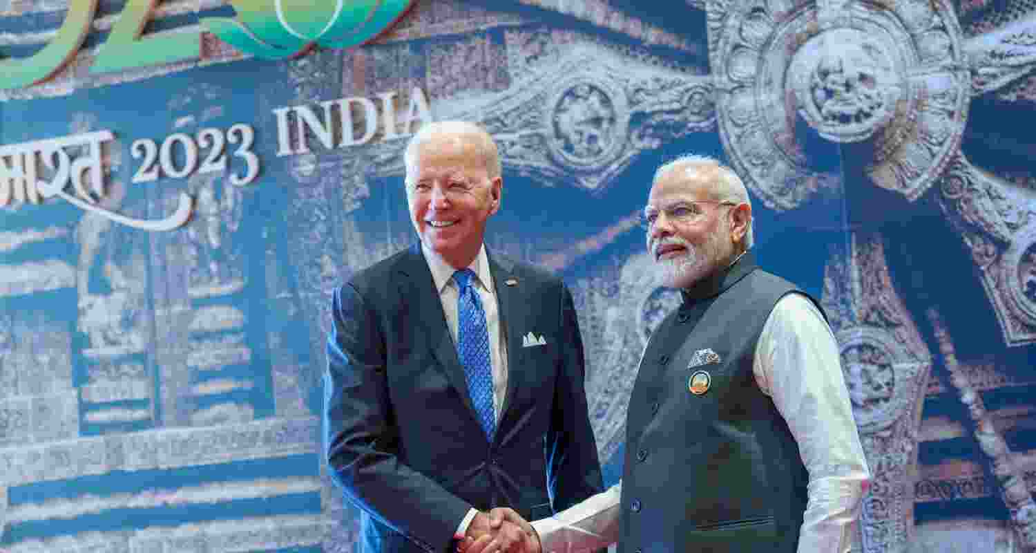PM Modi with US President Biden at the G20 event hosted in New Delhi, India. File Photo.